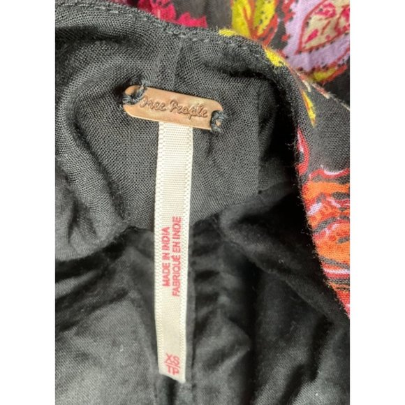 Free People size XS Oh Baby Dark floral smocked boho relaxed mini dress - Picture 4 of 10